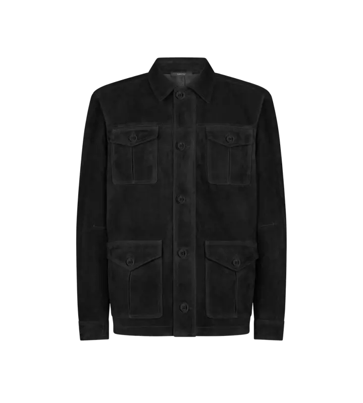 SUEDE FOUR POCKET JACKET BLACK online